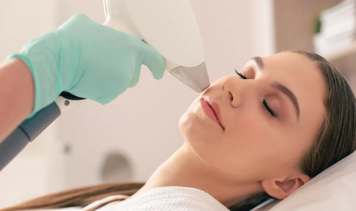 Woman getting derma treatment