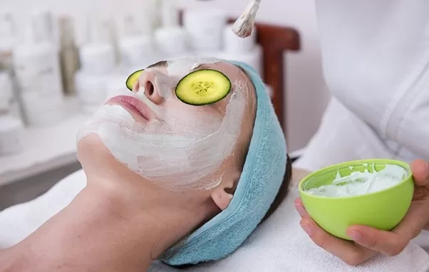 Skin rejuvenation mask on a woman's face